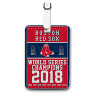 Onyourcases MLB Boston Red Sox Champions Custom Luggage Tags Personalized Name PU Leather Luggage Tag With Strap Awesome Baggage Top Brand Hanging Suitcase Bag Tags Name ID Labels Travel Bag Accessories