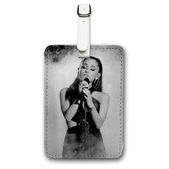 Onyourcases Ariana Grande Custom Luggage Tags Personalized Name PU Leather Luggage Tag With Strap Awesome Baggage Brand Top Hanging Suitcase Bag Tags Name ID Labels Travel Bag Accessories