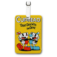 Onyourcases Cuphead Custom Luggage Tags Personalized Name PU Leather Luggage Tag With Strap Awesome Baggage Brand Top Hanging Suitcase Bag Tags Name ID Labels Travel Bag Accessories