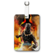 Onyourcases Erik Killmonger Jaguar Black Panther Custom Luggage Tags Personalized Name PU Leather Luggage Tag With Strap Awesome Baggage Brand Top Hanging Suitcase Bag Tags Name ID Labels Travel Bag Accessories