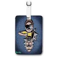 Onyourcases Evil Morty Rick and Morty Custom Luggage Tags Personalized Name PU Leather Luggage Tag With Strap Awesome Baggage Brand Top Hanging Suitcase Bag Tags Name ID Labels Travel Bag Accessories