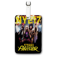 Onyourcases Steel Panther New Custom Luggage Tags Personalized Name PU Leather Luggage Tag With Strap Awesome Baggage Brand Top Hanging Suitcase Bag Tags Name ID Labels Travel Bag Accessories