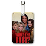 Onyourcases Who s The Boss Custom Luggage Tags Personalized Name PU Leather Luggage Tag With Strap Awesome Baggage Brand Top Hanging Suitcase Bag Tags Name ID Labels Travel Bag Accessories