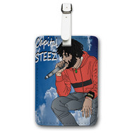 Onyourcases Capital STEEZ Custom Luggage Tags Personalized Name PU Leather Luggage Tag With Strap Awesome Baggage Brand Hanging Top Suitcase Bag Tags Name ID Labels Travel Bag Accessories