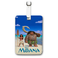 Onyourcases Disney Moana Custom Luggage Tags Personalized Name PU Leather Luggage Tag With Strap Awesome Baggage Brand Hanging Top Suitcase Bag Tags Name ID Labels Travel Bag Accessories