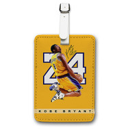 Onyourcases Kobe Bryant 24 NBA Custom Luggage Tags Personalized Name PU Leather Luggage Tag With Strap Awesome Baggage Brand Hanging Top Suitcase Bag Tags Name ID Labels Travel Bag Accessories