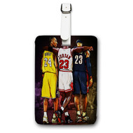 Onyourcases Kobe Bryant Michael Jordan Lebron James NBA Custom Luggage Tags Personalized Name PU Leather Luggage Tag With Strap Awesome Baggage Brand Hanging Top Suitcase Bag Tags Name ID Labels Travel Bag Accessories