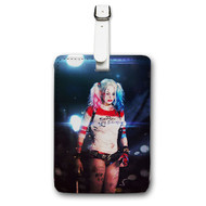 Onyourcases Margot Robbie as Harley Quinn Custom Luggage Tags Personalized Name PU Leather Luggage Tag With Strap Awesome Baggage Brand Hanging Top Suitcase Bag Tags Name ID Labels Travel Bag Accessories