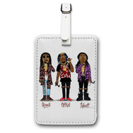 Onyourcases Migos Quavo Offset Takeoff Custom Luggage Tags Personalized Name PU Leather Luggage Tag With Strap Awesome Baggage Brand Hanging Top Suitcase Bag Tags Name ID Labels Travel Bag Accessories