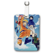 Onyourcases Naruto Team 7 Custom Luggage Tags Personalized Name PU Leather Luggage Tag With Strap Awesome Baggage Brand Hanging Top Suitcase Bag Tags Name ID Labels Travel Bag Accessories