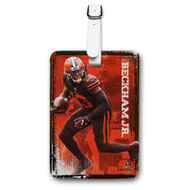 Onyourcases Odell Beckham Jr Cleveland Browns NFL Custom Luggage Tags Personalized Name PU Leather Luggage Tag With Strap Awesome Baggage Brand Hanging Top Suitcase Bag Tags Name ID Labels Travel Bag Accessories