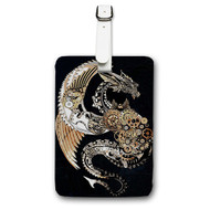Onyourcases Steampunk Dragon Custom Luggage Tags Personalized Name PU Leather Luggage Tag With Strap Awesome Baggage Brand Hanging Top Suitcase Bag Tags Name ID Labels Travel Bag Accessories