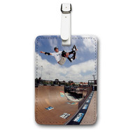 Onyourcases Tony Hawk Custom Luggage Tags Personalized Name PU Leather Luggage Tag With Strap Awesome Baggage Brand Hanging Top Suitcase Bag Tags Name ID Labels Travel Bag Accessories