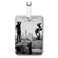 Onyourcases Twenty One Pilots Tyler Joseph And Josh Dun Backflip Custom Luggage Tags Personalized Name PU Leather Luggage Tag With Strap Awesome Baggage Brand Hanging Top Suitcase Bag Tags Name ID Labels Travel Bag Accessories