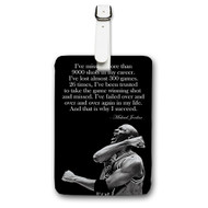 Onyourcases Why I Succeed Michael Jordan Quotes Custom Luggage Tags Personalized Name PU Leather Luggage Tag With Strap Awesome Baggage Brand Hanging Top Suitcase Bag Tags Name ID Labels Travel Bag Accessories
