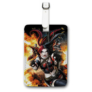 Onyourcases Harley Quinn Suicide Squad Custom Luggage Tags Personalized Name PU Leather Luggage Tag With Strap Awesome Baggage Brand Hanging Top Suitcase Bag Tags Name ID Labels Travel Bag Accessories