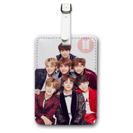 Onyourcases BTS Bangtan Boys Custom Luggage Tags Personalized Name PU Leather Luggage Tag Brand With Strap Awesome Baggage Hanging Suitcase Top Bag Tags Name ID Labels Travel Bag Accessories