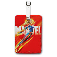 Onyourcases Captain Marvel Custom Luggage Tags Personalized Name PU Leather Luggage Tag Brand With Strap Awesome Baggage Hanging Suitcase Top Bag Tags Name ID Labels Travel Bag Accessories