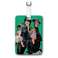 Onyourcases Gorillaz King Custom Luggage Tags Personalized Name PU Leather Luggage Tag Brand With Strap Awesome Baggage Hanging Suitcase Top Bag Tags Name ID Labels Travel Bag Accessories
