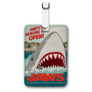 Onyourcases Jaws Custom Luggage Tags Personalized Name PU Leather Luggage Tag Brand With Strap Awesome Baggage Hanging Suitcase Top Bag Tags Name ID Labels Travel Bag Accessories