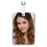 Onyourcases Jessica Alba Custom Luggage Tags Personalized Name PU Leather Luggage Tag Brand With Strap Awesome Baggage Hanging Suitcase Top Bag Tags Name ID Labels Travel Bag Accessories
