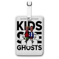 Onyourcases Kanye West Kid Cudi Kids See Ghosts Custom Luggage Tags Personalized Name PU Leather Luggage Tag Brand With Strap Awesome Baggage Hanging Suitcase Top Bag Tags Name ID Labels Travel Bag Accessories