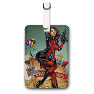Onyourcases Lady Deadpool Custom Luggage Tags Personalized Name PU Leather Luggage Tag Brand With Strap Awesome Baggage Hanging Suitcase Top Bag Tags Name ID Labels Travel Bag Accessories