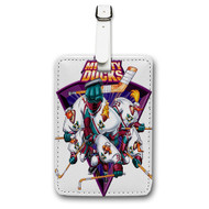 Onyourcases Mighty Ducks Cartoon Custom Luggage Tags Personalized Name PU Leather Luggage Tag Brand With Strap Awesome Baggage Hanging Suitcase Top Bag Tags Name ID Labels Travel Bag Accessories