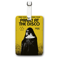 Onyourcases Panic At The Disco Pray For The Wicked Tour Custom Luggage Tags Personalized Name PU Leather Luggage Tag Brand With Strap Awesome Baggage Hanging Suitcase Top Bag Tags Name ID Labels Travel Bag Accessories