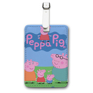 Onyourcases Peppa Pig Custom Luggage Tags Personalized Name PU Leather Luggage Tag Brand With Strap Awesome Baggage Hanging Suitcase Top Bag Tags Name ID Labels Travel Bag Accessories
