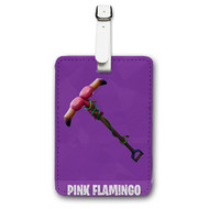 Onyourcases Pink Flamingo Fortnite Custom Luggage Tags Personalized Name PU Leather Luggage Tag Brand With Strap Awesome Baggage Hanging Suitcase Top Bag Tags Name ID Labels Travel Bag Accessories