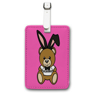 Onyourcases 91 Moschino Playboy Bear Custom Luggage Tags Personalized Name Brand PU Leather Luggage Tag With Strap Awesome Baggage Hanging Suitcase Bag Tags Top Name ID Labels Travel Bag Accessories