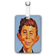 Onyourcases Alfred E Neuman Custom Luggage Tags Personalized Name Brand PU Leather Luggage Tag With Strap Awesome Baggage Hanging Suitcase Bag Tags Top Name ID Labels Travel Bag Accessories