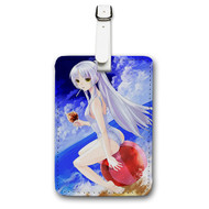 Onyourcases Angel Beats Kanade Tachibana Tenshi Custom Luggage Tags Personalized Name Brand PU Leather Luggage Tag With Strap Awesome Baggage Hanging Suitcase Bag Tags Top Name ID Labels Travel Bag Accessories