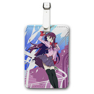 Onyourcases Bakemonogatari Custom Luggage Tags Personalized Name Brand PU Leather Luggage Tag With Strap Awesome Baggage Hanging Suitcase Bag Tags Top Name ID Labels Travel Bag Accessories