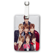 Onyourcases BTS Custom Luggage Tags Personalized Name Brand PU Leather Luggage Tag With Strap Awesome Baggage Hanging Suitcase Bag Tags Top Name ID Labels Travel Bag Accessories