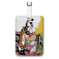 Onyourcases Calvin and Hobbes Custom Luggage Tags Personalized Name Brand PU Leather Luggage Tag With Strap Awesome Baggage Hanging Suitcase Bag Tags Top Name ID Labels Travel Bag Accessories