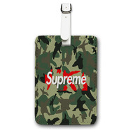Onyourcases Camo Supreme Custom Luggage Tags Personalized Name Brand PU Leather Luggage Tag With Strap Awesome Baggage Hanging Suitcase Bag Tags Top Name ID Labels Travel Bag Accessories