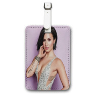 Onyourcases Demi Lovato Custom Luggage Tags Personalized Name Brand PU Leather Luggage Tag With Strap Awesome Baggage Hanging Suitcase Bag Tags Top Name ID Labels Travel Bag Accessories