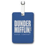 Onyourcases Dunder Mifflin Custom Luggage Tags Personalized Name Brand PU Leather Luggage Tag With Strap Awesome Baggage Hanging Suitcase Bag Tags Top Name ID Labels Travel Bag Accessories