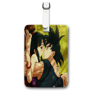 Onyourcases Goku and Chichi Dragon Ball Custom Luggage Tags Personalized Name Brand PU Leather Luggage Tag With Strap Awesome Baggage Hanging Suitcase Bag Tags Top Name ID Labels Travel Bag Accessories