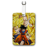 Onyourcases Goku Super Saiyan Transformation Dragon Ball Custom Luggage Tags Personalized Name Brand PU Leather Luggage Tag With Strap Awesome Baggage Hanging Suitcase Bag Tags Top Name ID Labels Travel Bag Accessories