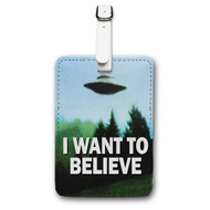 Onyourcases I Want to Believe Custom Luggage Tags Personalized Name Brand PU Leather Luggage Tag With Strap Awesome Baggage Hanging Suitcase Bag Tags Top Name ID Labels Travel Bag Accessories
