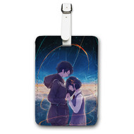 Onyourcases Kimi no Na wa Custom Luggage Tags Personalized Name Brand PU Leather Luggage Tag With Strap Awesome Baggage Hanging Suitcase Bag Tags Top Name ID Labels Travel Bag Accessories