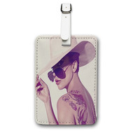 Onyourcases Lady Gaga Custom Luggage Tags Personalized Name Brand PU Leather Luggage Tag With Strap Awesome Baggage Hanging Suitcase Bag Tags Top Name ID Labels Travel Bag Accessories