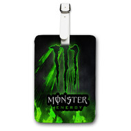 Onyourcases Monster Energy Custom Luggage Tags Personalized Name Brand PU Leather Luggage Tag With Strap Awesome Baggage Hanging Suitcase Bag Tags Top Name ID Labels Travel Bag Accessories