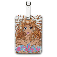 Onyourcases Peach Girl Custom Luggage Tags Personalized Name Brand PU Leather Luggage Tag With Strap Awesome Baggage Hanging Suitcase Bag Tags Top Name ID Labels Travel Bag Accessories