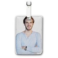 Onyourcases Pewdiepie Custom Luggage Tags Personalized Name Brand PU Leather Luggage Tag With Strap Awesome Baggage Hanging Suitcase Bag Tags Top Name ID Labels Travel Bag Accessories