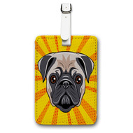 Onyourcases Pug Face Dog Custom Luggage Tags Personalized Name Brand PU Leather Luggage Tag With Strap Awesome Baggage Hanging Suitcase Bag Tags Top Name ID Labels Travel Bag Accessories