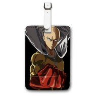 Onyourcases Saitama One Punch Man Custom Luggage Tags Personalized Name Brand PU Leather Luggage Tag With Strap Awesome Baggage Hanging Suitcase Bag Tags Top Name ID Labels Travel Bag Accessories